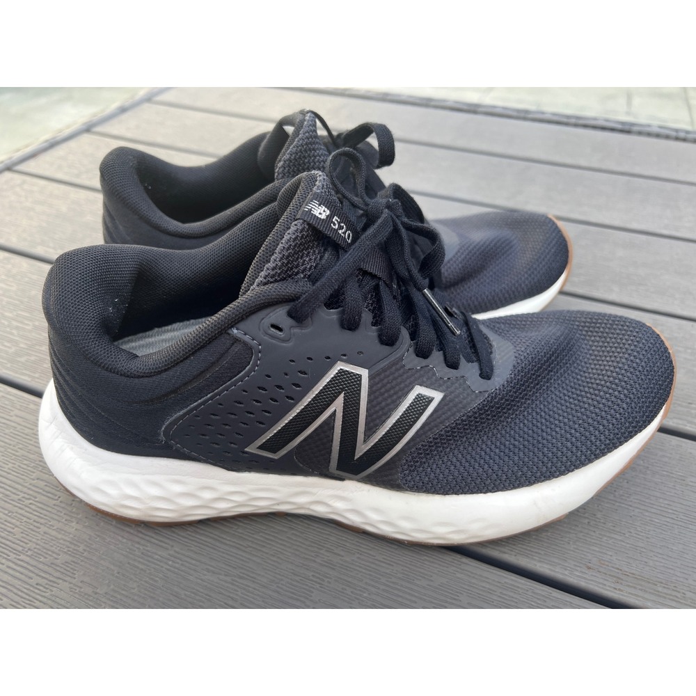 New‎ Balance 520 V7 Running Shoes Black White Gum W520MK7 Womens 8.5